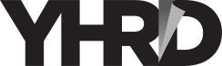 black and white logo of YHRD